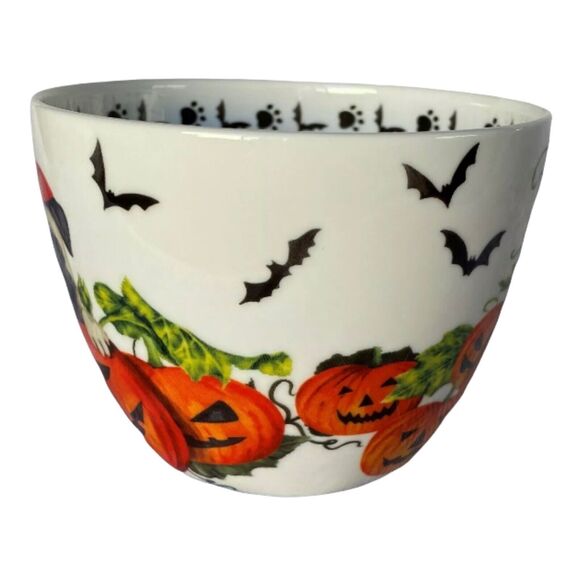 New Portobello by Inspire Halloween Pumpkin Pug Puppy Dog Bone China 20 oz Mug - Picture 3 of 3